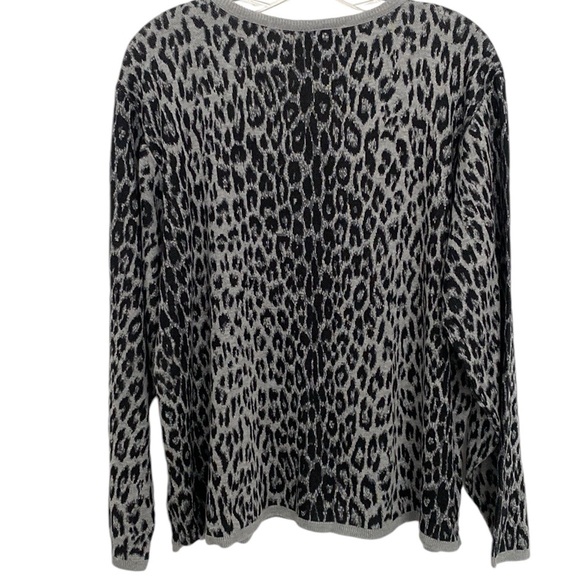 BFA Classics Vintage Gray Black Leopard Print Layered Sweater US 1X - Picture 8 of 8